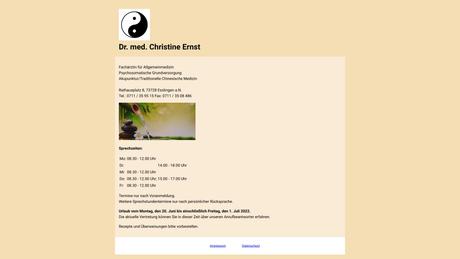 Dr.med. Christine Ernst Fachärztin f. Allgemeinmedizin