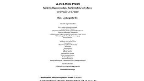 Dr.med. Ulrike Pflaum Fachärztin f. Allgemeinmedizin