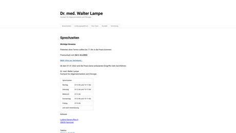 Dr.med. Walter Lampe Facharzt für Allgemeinmedizin und Chirurgie
